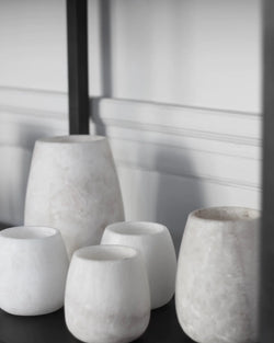 Alabast candleholder oval small