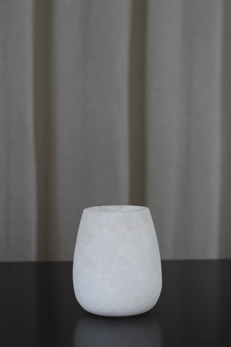Alabast candleholder oval medium
