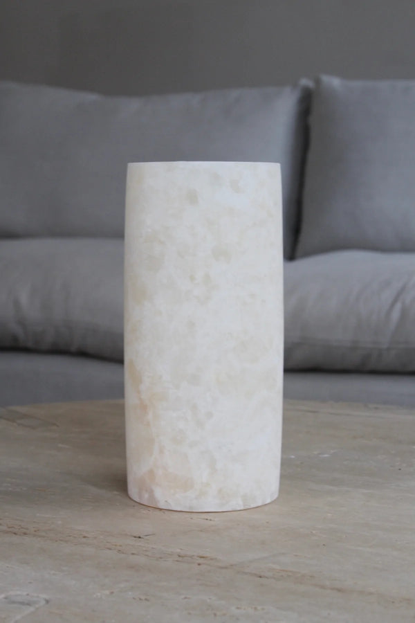 Alabast Cylinder candle holder large