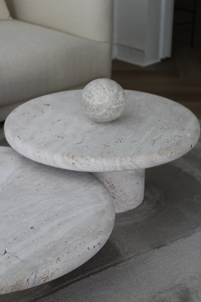 Nomad coffee table ø80cm Travertine