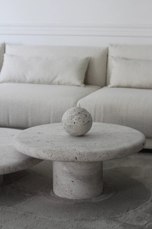 Nomad coffee table ø80cm Travertine