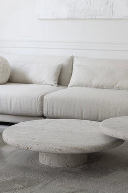 Nomad coffee table ø100cm Travertine