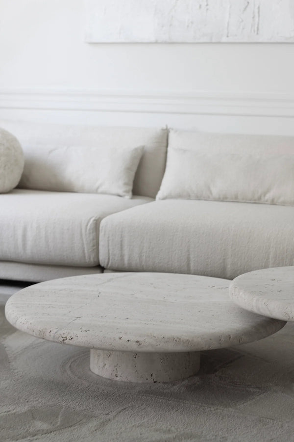 Nomad coffee table ø100cm Travertine
