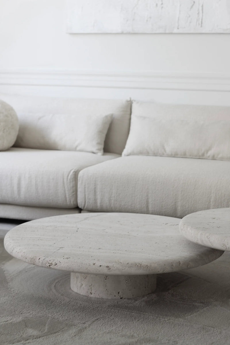 Nomad coffee table ø100cm Travertine