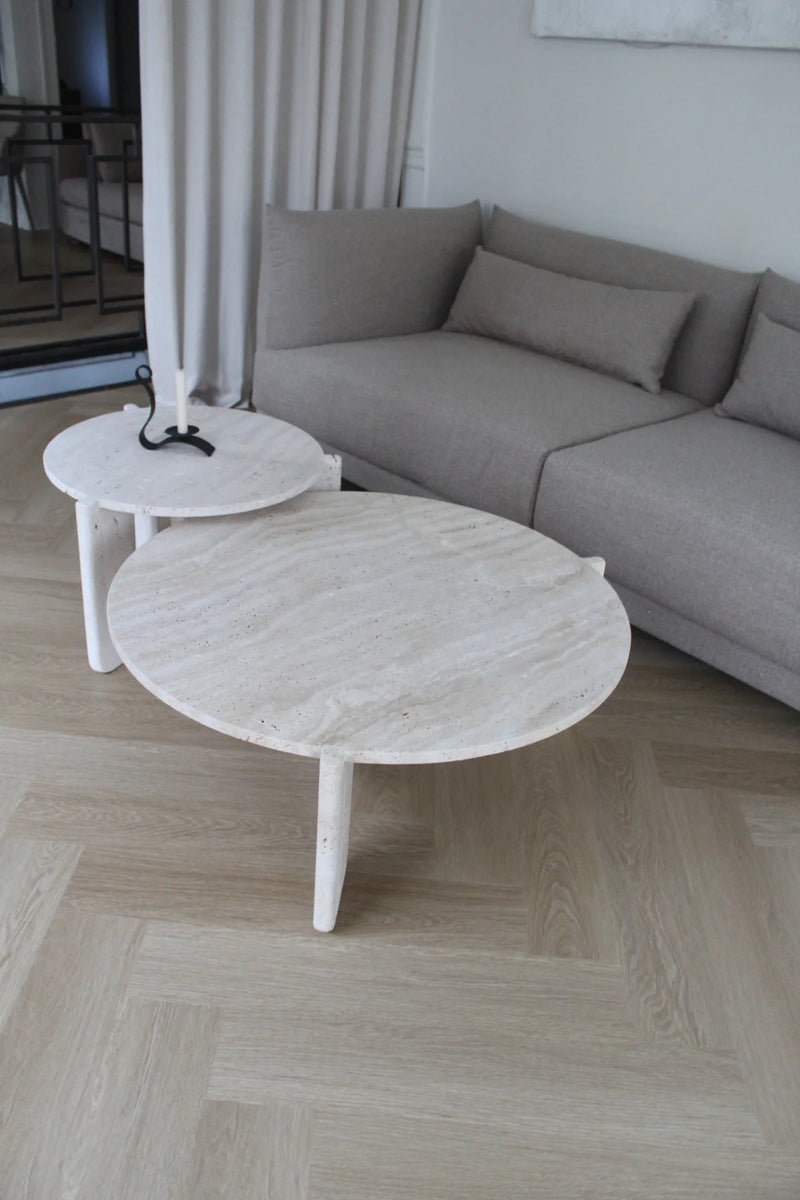 Romo Travertine coffee table ø90cm