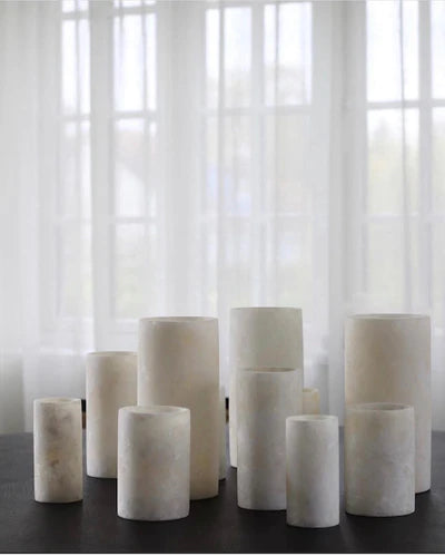 Alabast Cylinder candle holder small