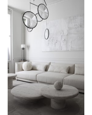 Nomad coffee table ø100cm Travertine